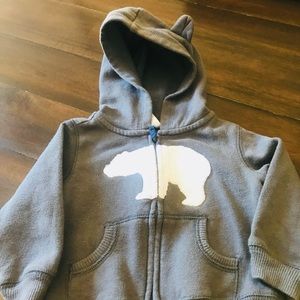 6-9mos polar bear zip up jacket